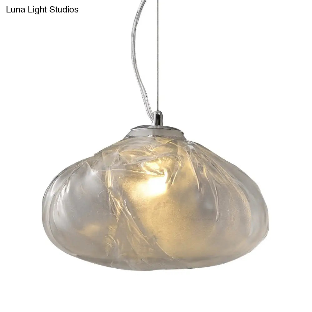 Modern Lattice Glass Ceiling Hanging Light Fixture For Restaurants - 1 Bun