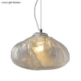 Modern Lattice Glass Ceiling Hanging Light Fixture For Restaurants - 1 Bun