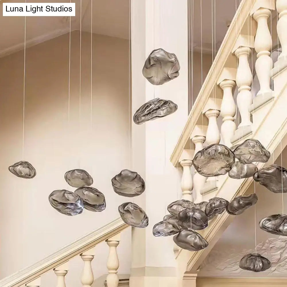 Modern Lattice Glass Ceiling Hanging Light Fixture For Restaurants - 1 Bun