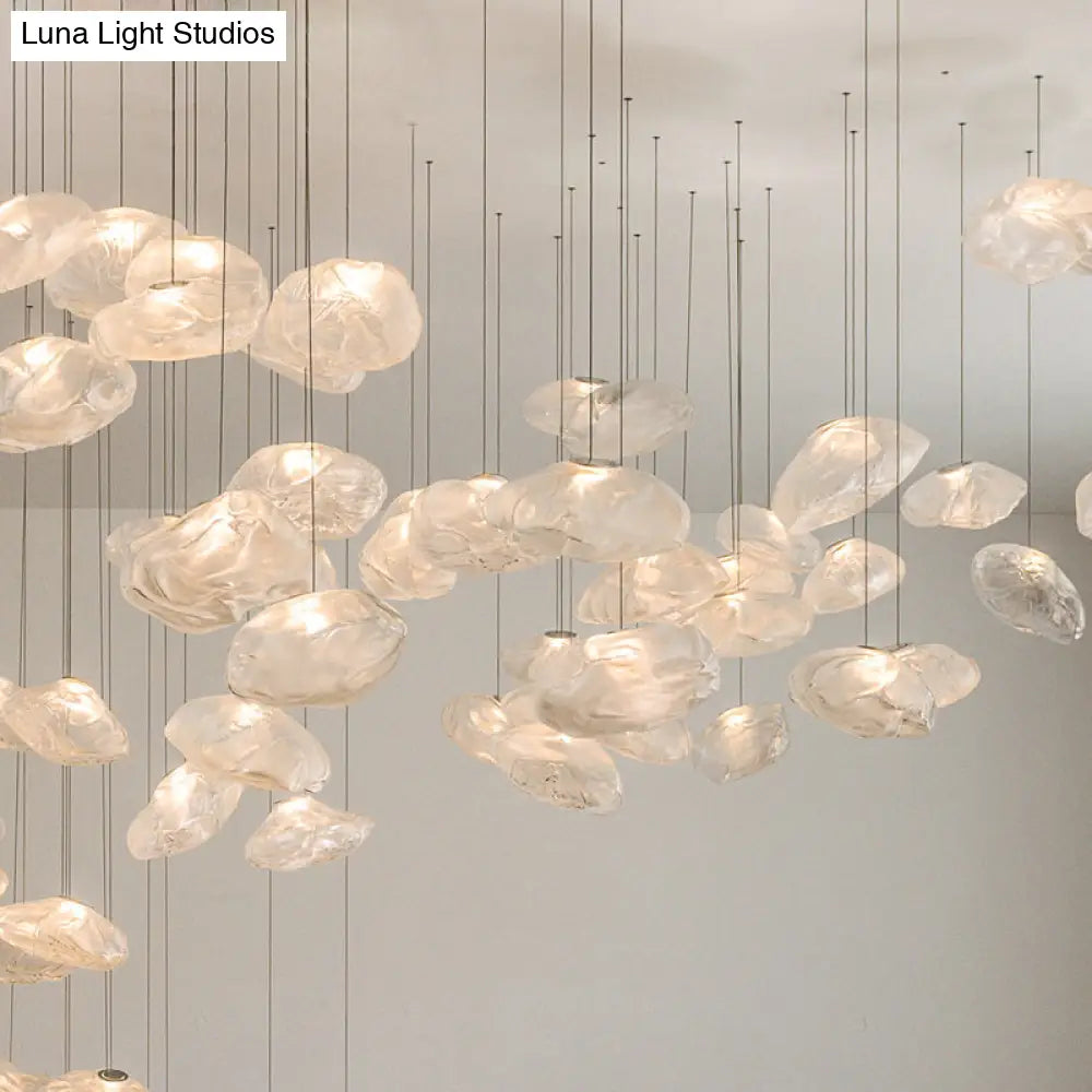 Modern Lattice Glass Ceiling Hanging Light Fixture For Restaurants - 1 Bun