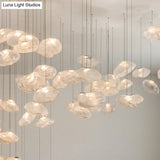 Modern Lattice Glass Ceiling Hanging Light Fixture For Restaurants - 1 Bun
