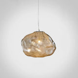 Modern Lattice Glass Ceiling Hanging Light Fixture For Restaurants - 1 Bun Amber / 12