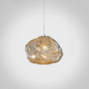 Modern Lattice Glass Ceiling Hanging Light Fixture For Restaurants - 1 Bun Amber / 8
