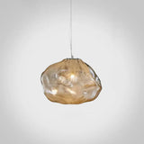 Modern Lattice Glass Ceiling Hanging Light Fixture For Restaurants - 1 Bun Amber / 8