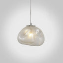 Modern Lattice Glass Ceiling Hanging Light Fixture For Restaurants - 1 Bun Clear / 8