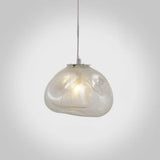 Modern Lattice Glass Ceiling Hanging Light Fixture For Restaurants - 1 Bun Clear / 8