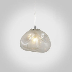 Modern Lattice Glass Ceiling Hanging Light Fixture For Restaurants - 1 Bun Clear / 8