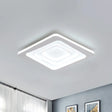 Modern Layered Square Ceiling Light - Led Flush Mount Lamp With Stepless Dimming Remote Control