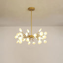 Modern Leaf-Shaped Brass Pendant Chandelier With Led Lighting 30 / Gold White