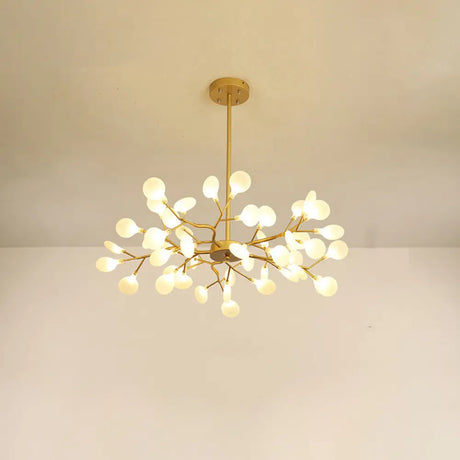 Modern Leaf-Shaped Brass Pendant Chandelier With Led Lighting 45 / Gold White