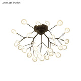 Modern Leaf-Shaped Led Ceiling Lamp For Bedroom - Acrylic Flush Mount