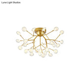 Modern Leaf-Shaped Led Ceiling Lamp For Bedroom - Acrylic Flush Mount