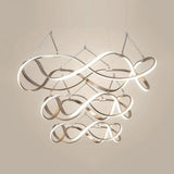 Modern Led Acrylic Ceiling Light: Twisting Chrome/Gold Chandelier Pendant (1/2/3-Light) -
