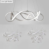 Modern Led Acrylic Ceiling Light: Twisting Chrome/Gold Chandelier Pendant (1/2/3-Light) -