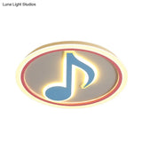 Modern Led Acrylic Flush Light - Blue Music Note Shaped Ceiling Lamp In White/Warm