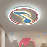 Modern Led Acrylic Flush Light - Blue Music Note Shaped Ceiling Lamp In White/Warm / Warm C
