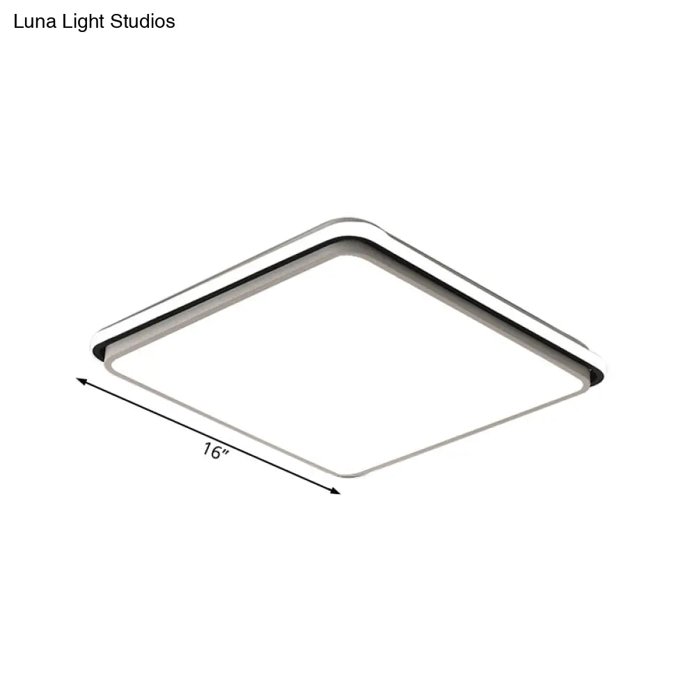 Modern Led Acrylic Flush Mount Ceiling Light - 16’/19.5’/35.5’ Wide Black & White