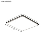 Modern Led Acrylic Flush Mount Ceiling Light - 16’/19.5’/35.5’ Wide Black & White