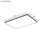 Modern Led Acrylic Flush Mount Ceiling Light - 16’/19.5’/35.5’ Wide Black & White