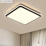 Modern Led Acrylic Flush Mount Ceiling Light - 16’/19.5’/35.5’ Wide Black & White