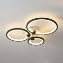 Modern Led Acrylic Flush Mount Ceiling Light For Bedroom 3 / Black White