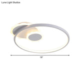 Modern Led Acrylic Flush Mount Ceiling Light For Bedroom - White Round Design W/ Warm Or