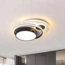 Modern Led Acrylic Flush Mount Lamp Black & White Bedroom Light Fixture Black - White