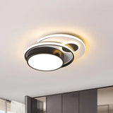 Modern Led Acrylic Flush Mount Lamp Black & White Bedroom Light Fixture Black - White