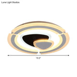 Modern Led Acrylic Flushmount Ceiling Lamp In Black/White Triangle Design With Remote Control