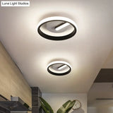 Modern Led Acrylic Flushmount Light In Black For Corridor - White/Warm