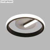Modern Led Acrylic Flushmount Light In Black For Corridor - White/Warm