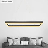 Modern Led Acrylic Rectangular Ceiling Light Chandelier Pendant In Black With Warm/White Option