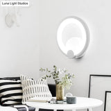 Modern Led Acrylic Sconce Light - 7.5/10 Diameter White Wall Lamp In Warm/White