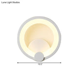 Modern Led Acrylic Sconce Light - 7.5/10 Diameter White Wall Lamp In Warm/White