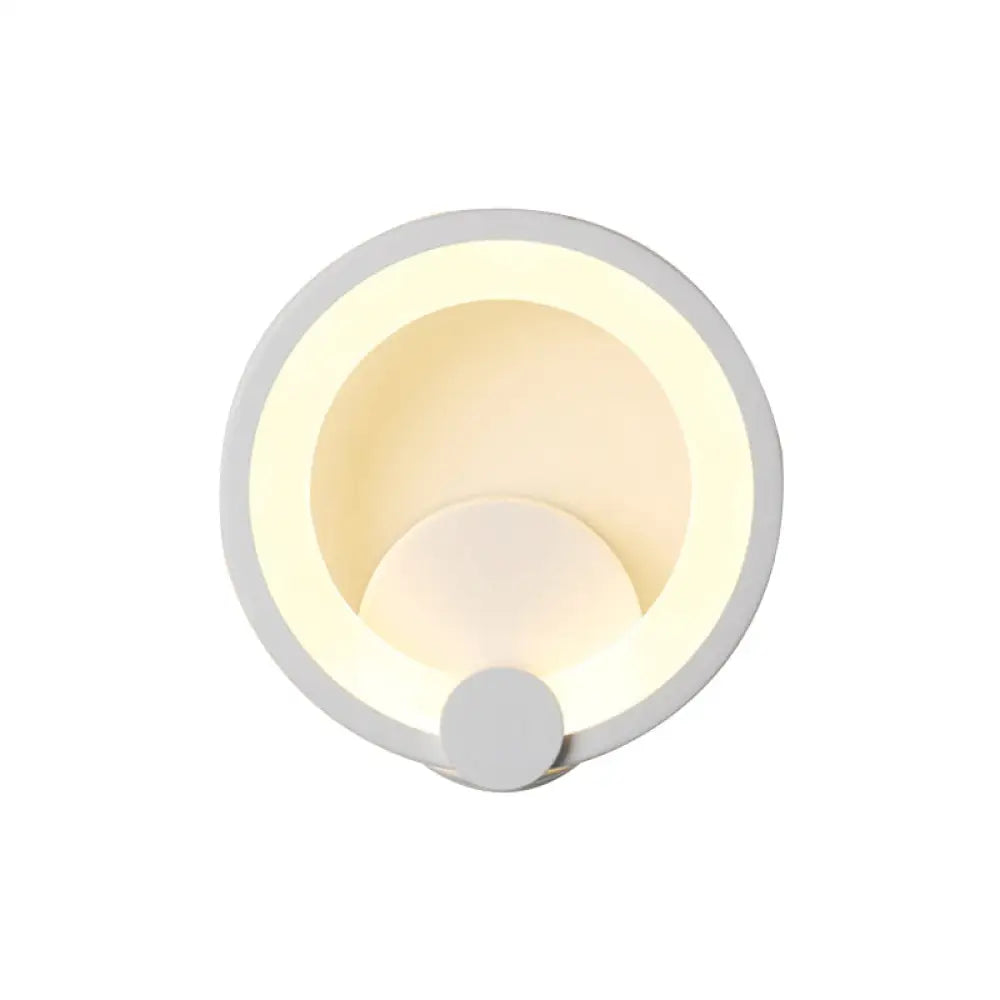 Modern Led Acrylic Sconce Light - 7.5/10 Diameter White Wall Lamp In Warm/White