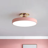 Modern Led Acrylic Semi Flush Mount Ceiling Light Fixture With Circular Ring Design Pink / Warm