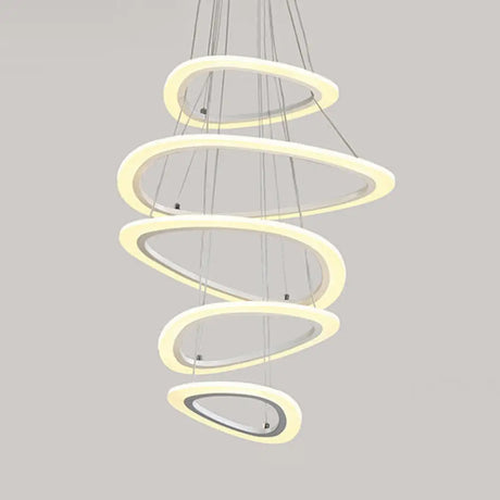 Modern Led Acrylic Triangle Ceiling Pendant Light Fixture - 1/2/3-Heads In Warm/White 5 / White Warm