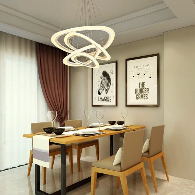 Modern Led Acrylic Triangle Ceiling Pendant Light Fixture - 1/2/3-Heads In Warm/White Lighting