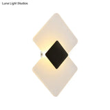 Modern Led Acrylic Wall Lamp: Textured Silver/Black Rhombus Sconce Light With Remote Control