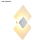 Modern Led Acrylic Wall Lamp: Textured Silver/Black Rhombus Sconce Light With Remote Control