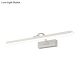 Modern Led Acrylic Wall Mounted Vanity Sconce With Curved Arm White Rectangle Lighting For Bathroom