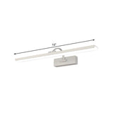 Modern Led Acrylic Wall Mounted Vanity Sconce With Curved Arm White Rectangle Lighting For Bathroom