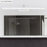 Modern Led Acrylic Wall Mounted Vanity Sconce With Curved Arm White Rectangle Lighting For Bathroom