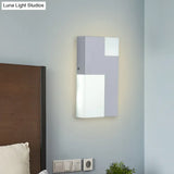 Modern Led Acrylic Wall Sconce Light - White/Black Rectangular Minimalist Lamp For Bedside