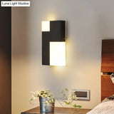 Modern Led Acrylic Wall Sconce Light - White/Black Rectangular Minimalist Lamp For Bedside