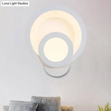 Modern Led Acrylic Wall Sconce - Round Stairway Light Fixture 8 Wide Warm/White