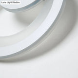 Modern Led Acrylic Wall Sconce - Round Stairway Light Fixture 8 Wide Warm/White