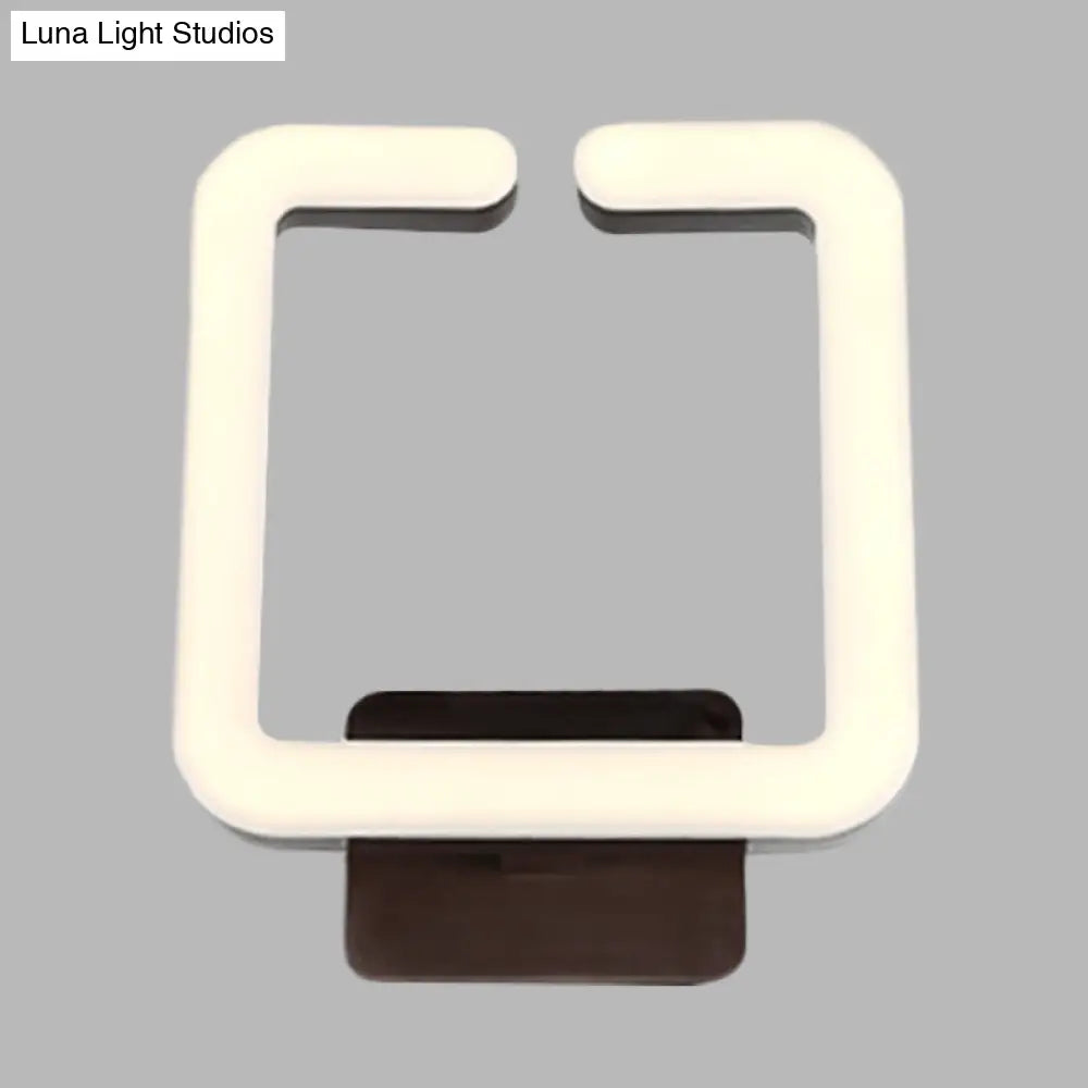 Modern Led Aluminum Wall Sconce In Warm/White/Natural Light - Square Coffee Design