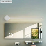 Modern Led Bathroom Sconce With Sleek Black/White Finish Slim Linear Acrylic Shade - 16/23.5 Long