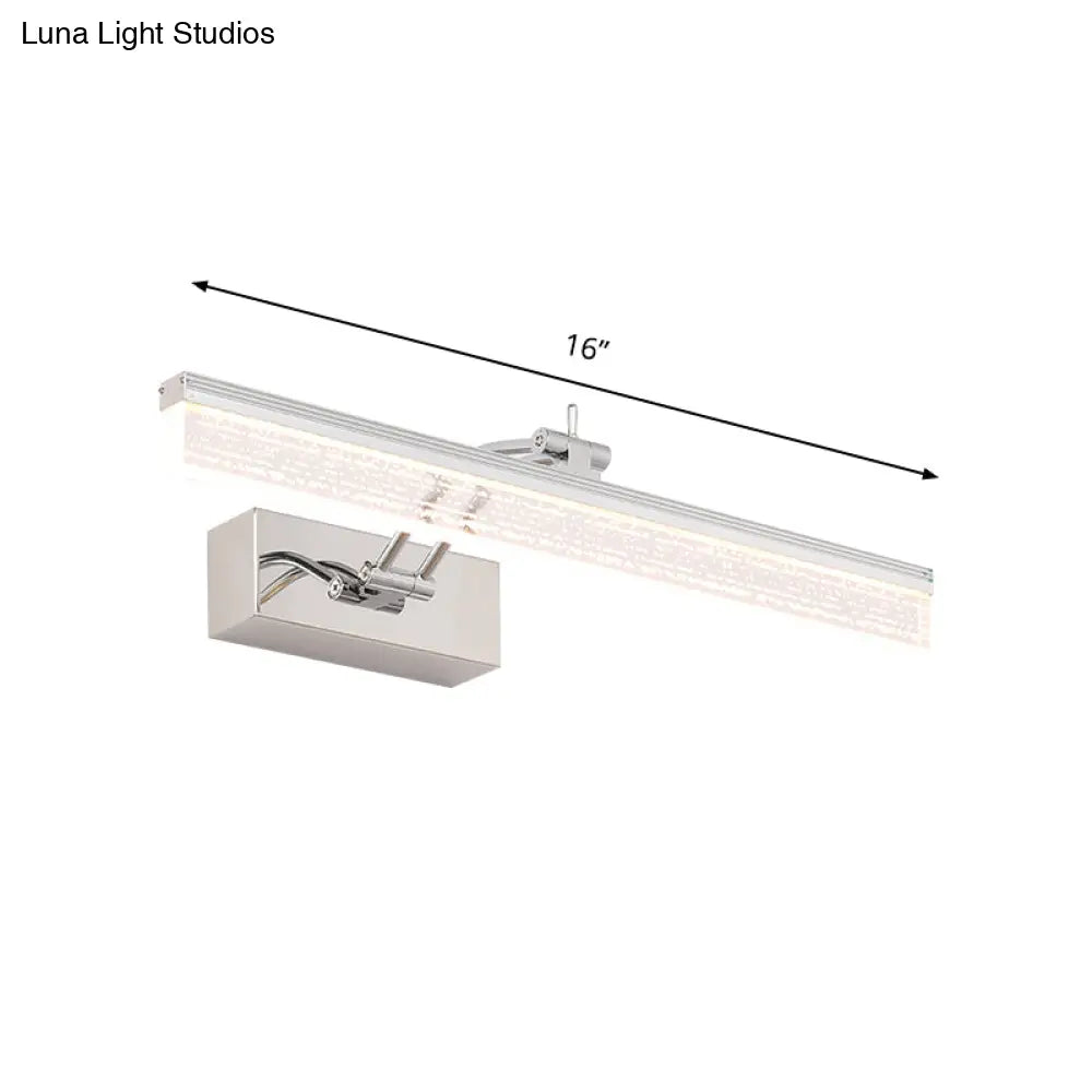 Modern Led Bathroom Wall Vanity Light With Rectangle Acrylic Shade And Warm/White